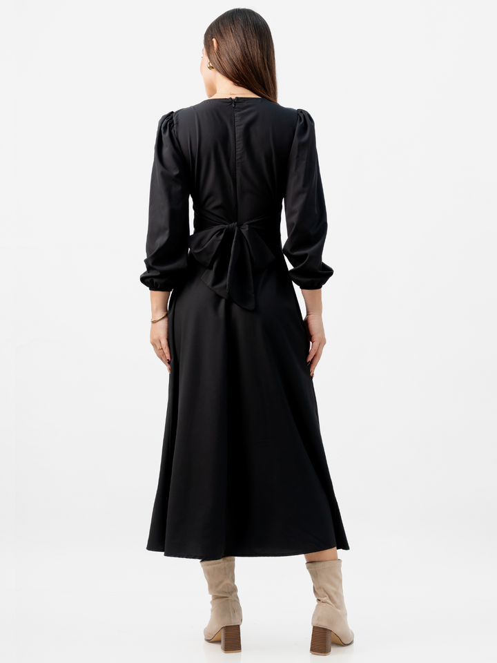 VESTIDO LARGO BRITISH NEGRO
