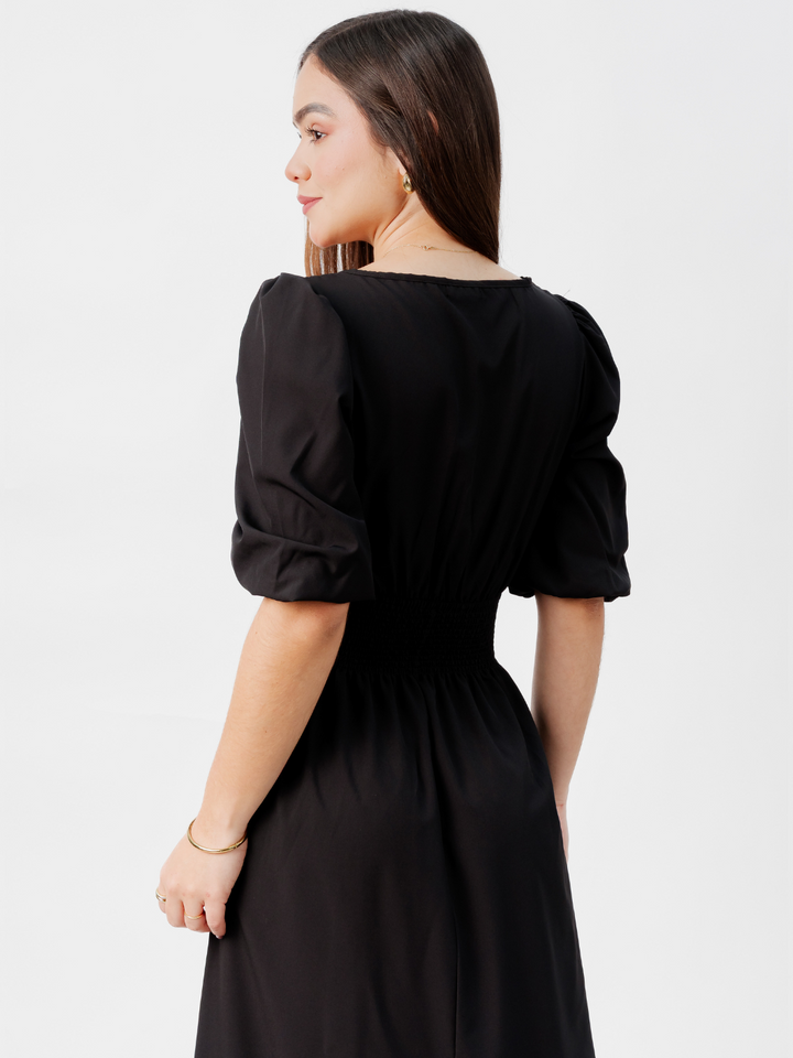 VESTIDO CASUAL LARGO JESSIA NEGRO