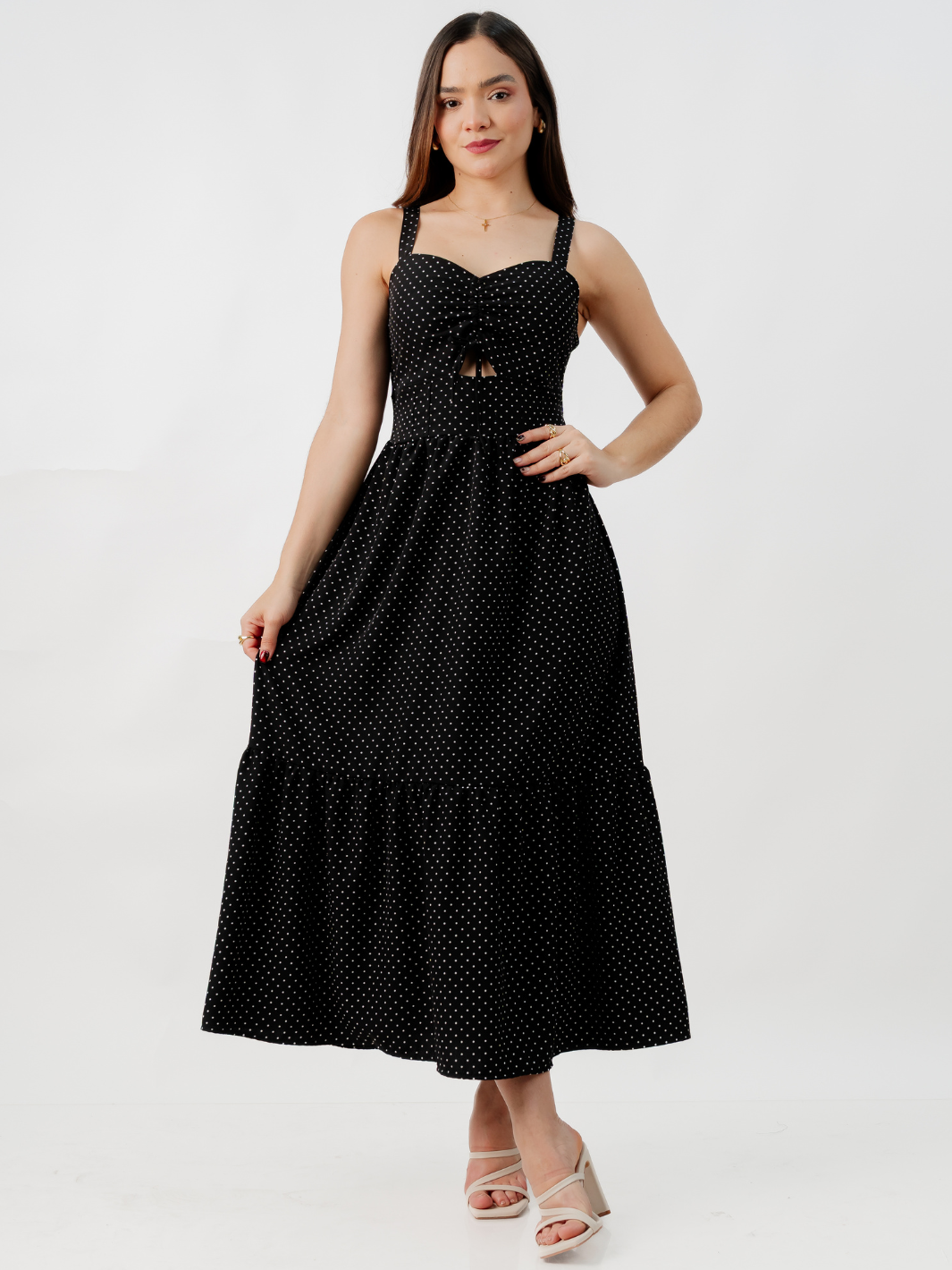 VESTIDO CASUAL LARGO EMILY NEGRO