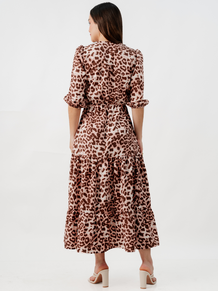 VESTIDO CASUAL LARGO CONSUELO ANIMAL PRINT