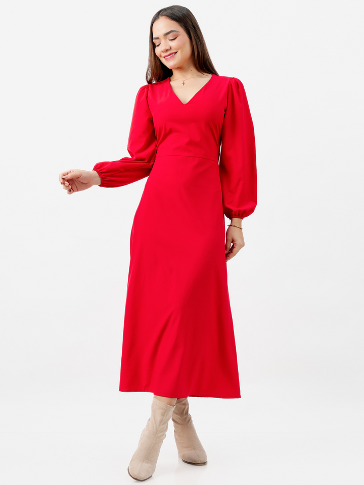 VESTIDO LARGO BRITISH ROJO