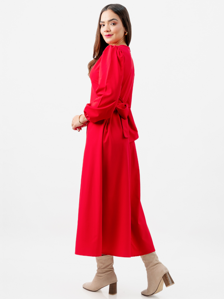 VESTIDO LARGO BRITISH ROJO