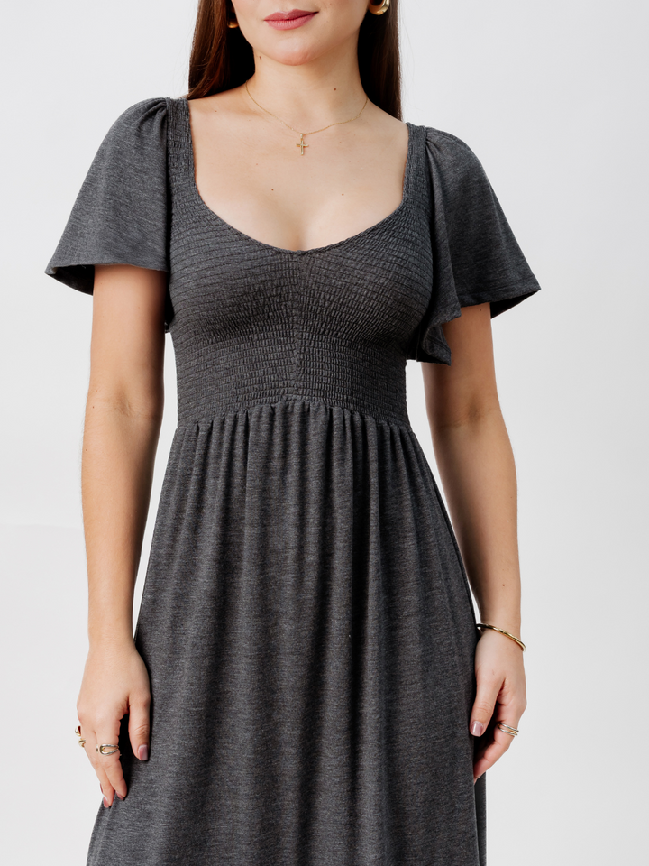 VESTIDO CASUAL DESIREE GRIS
