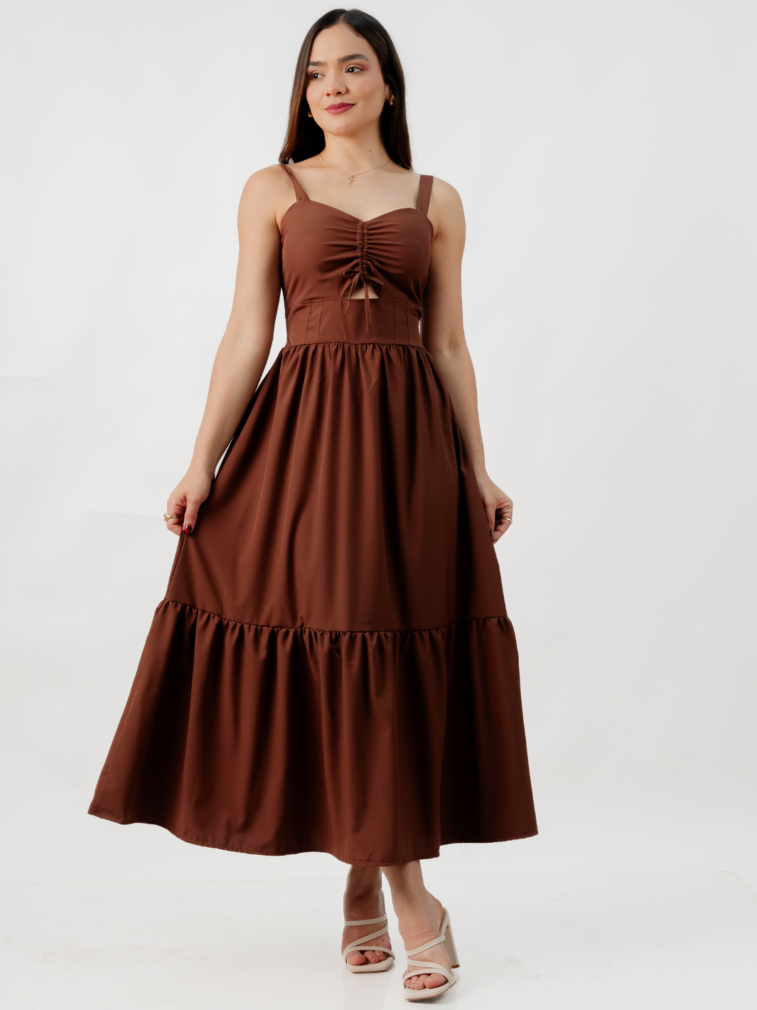 VESTIDO CASUAL LARGO EMILY CHOCOLATE