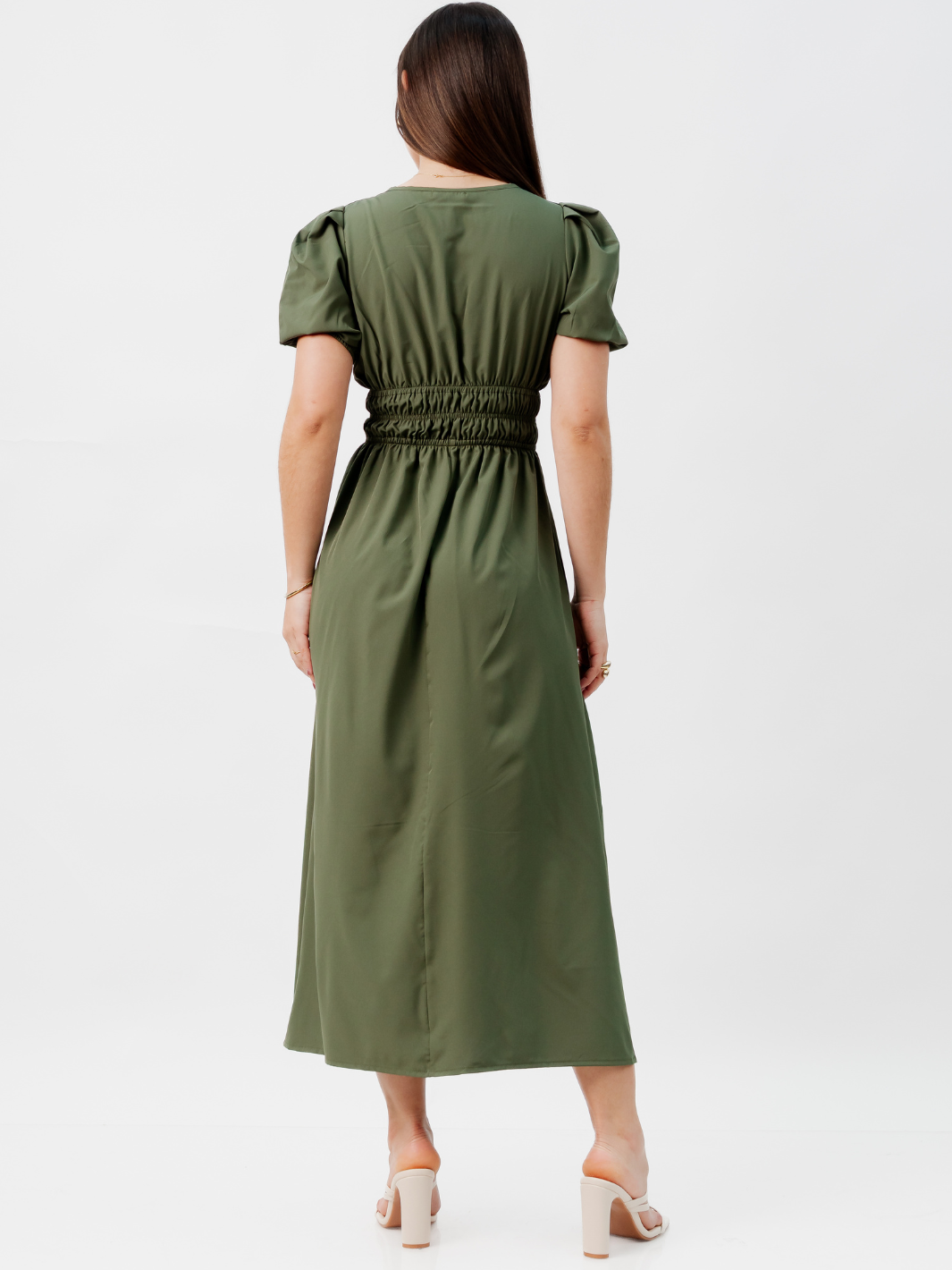 VESTIDO CASUAL LARGO THALIA VERDE