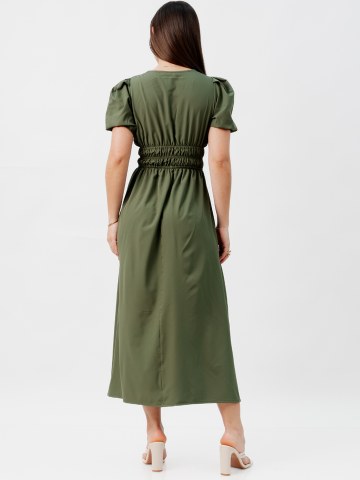 VESTIDO CASUAL LARGO THALIA VERDE