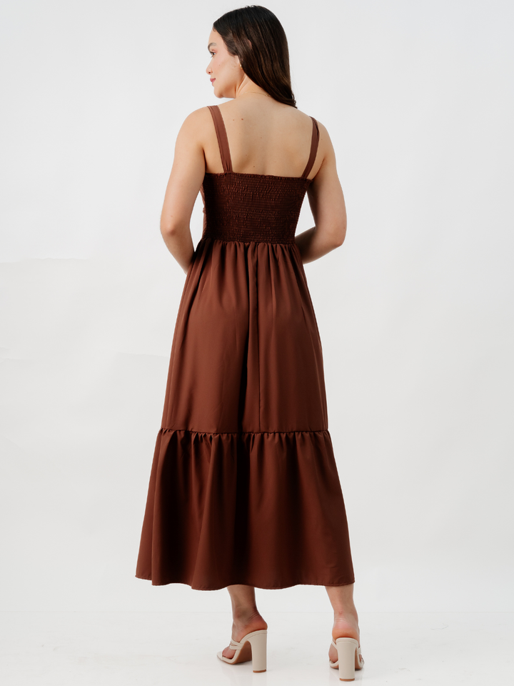 VESTIDO CASUAL LARGO EMILY CHOCOLATE