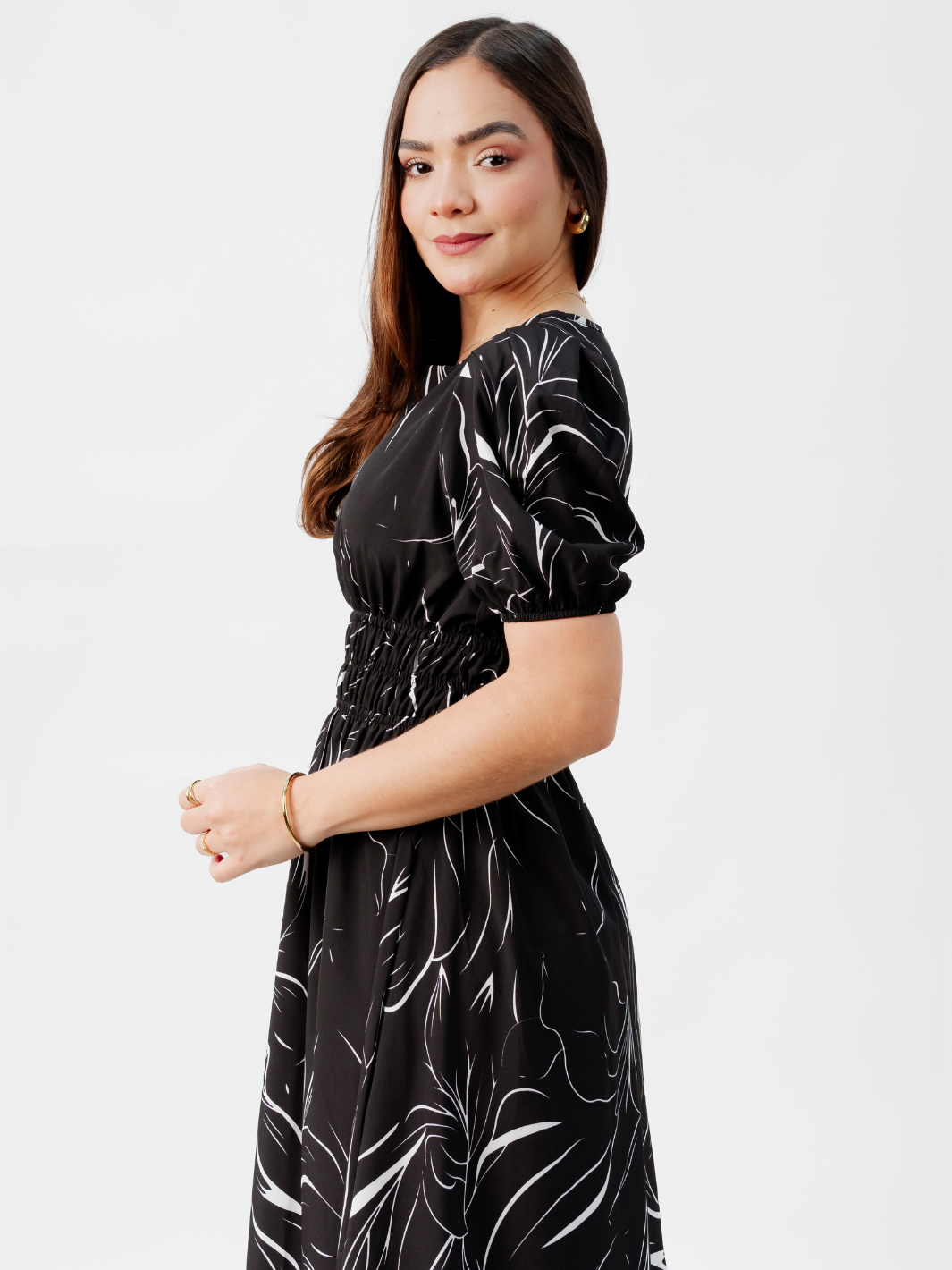 VESTIDO CASUAL LARGO THALIA NEGRO