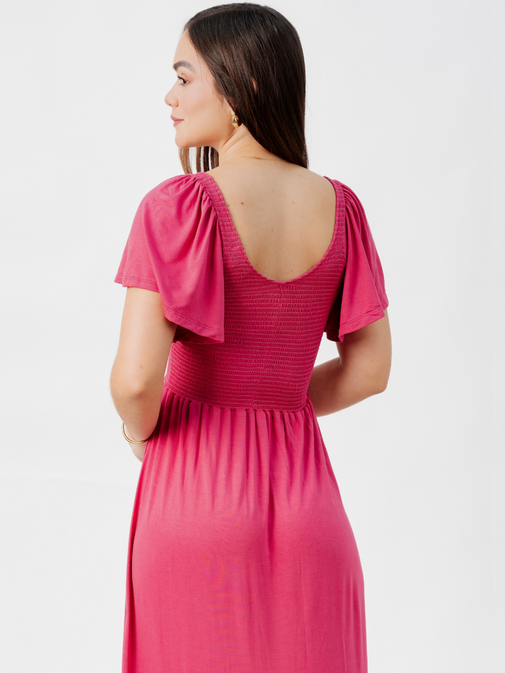 VESTIDO CASUAL DESIREE GRANATE