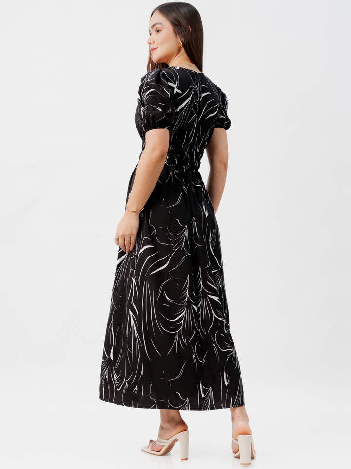 VESTIDO CASUAL LARGO THALIA NEGRO