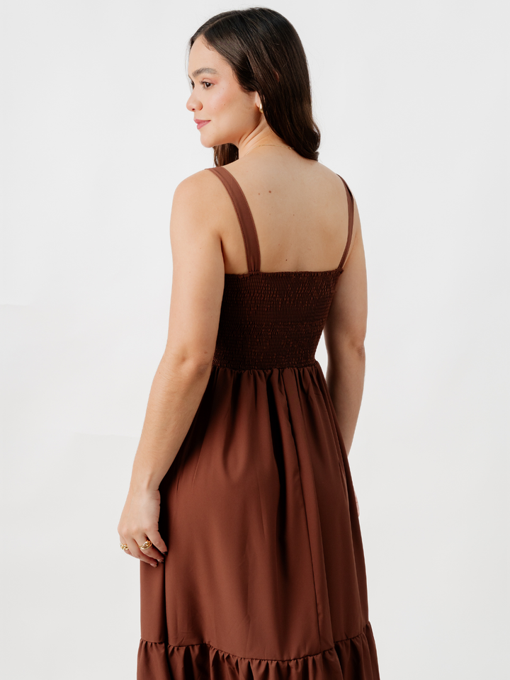 VESTIDO CASUAL LARGO EMILY CHOCOLATE