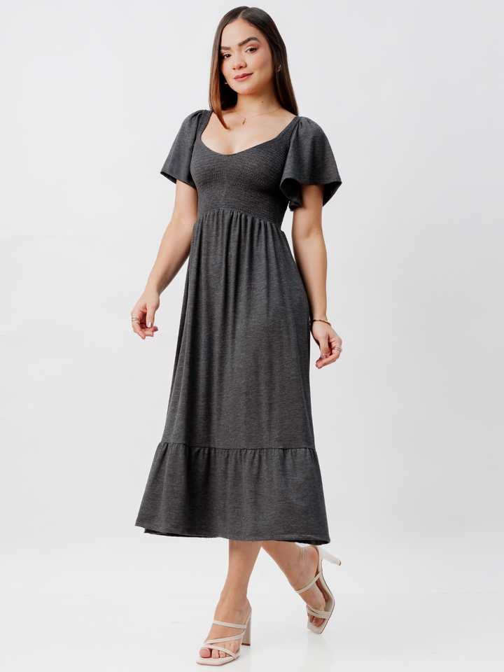 VESTIDO CASUAL DESIREE GRIS