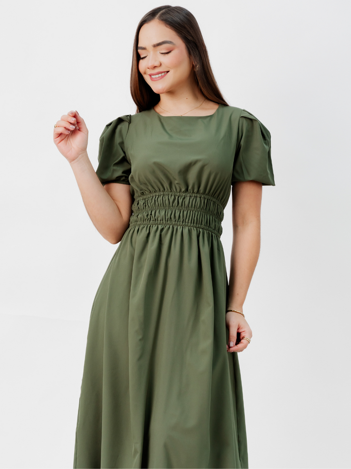 VESTIDO CASUAL LARGO THALIA VERDE