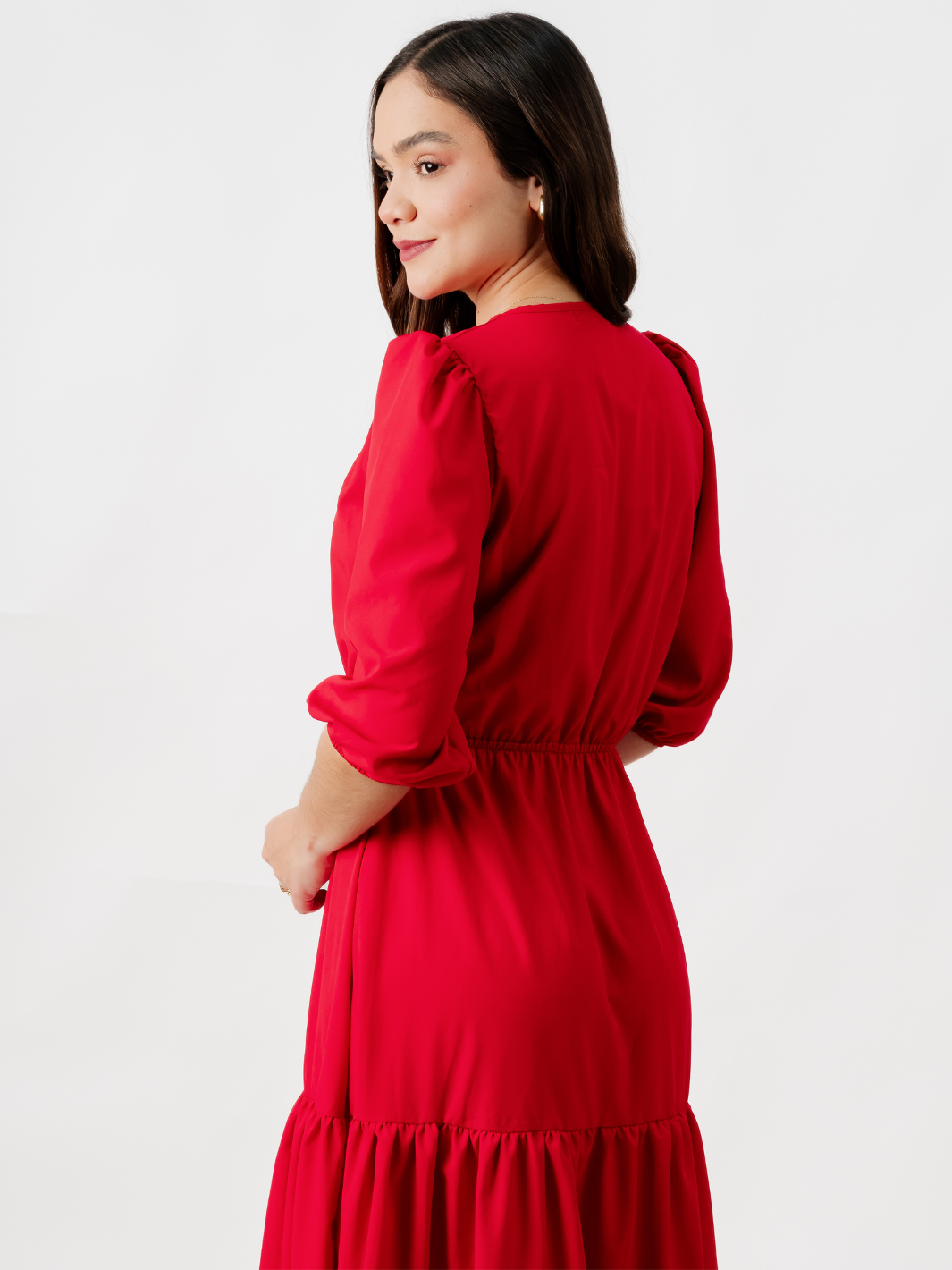 VESTIDO CASUAL LARGO CONSUELO ROJO