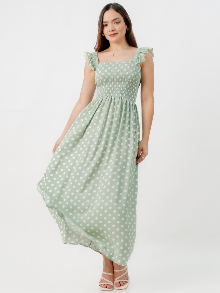 VESTIDO CASUAL LARGO SANDY MENTA