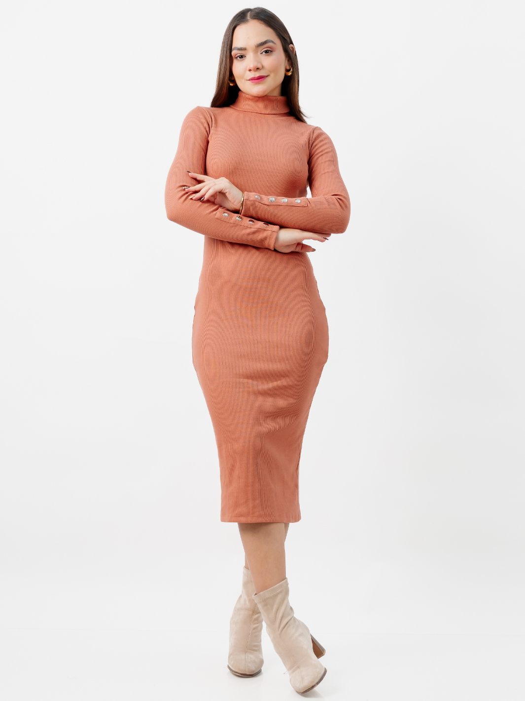 VESTIDO CASUAL XIOMARA TERRACOTA