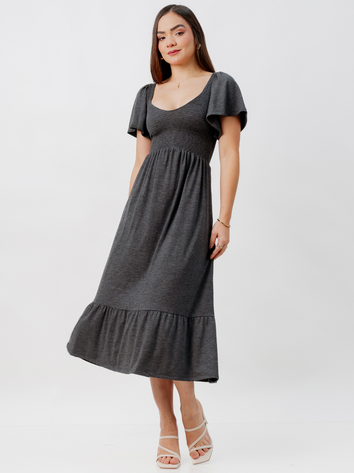 VESTIDO CASUAL DESIREE GRIS