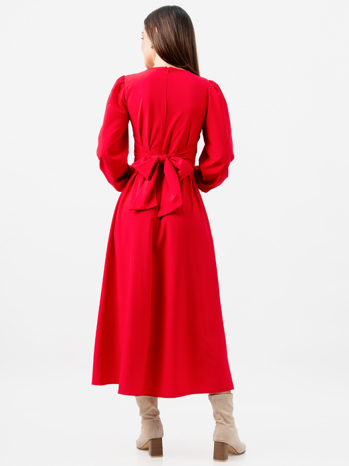 VESTIDO LARGO BRITISH ROJO