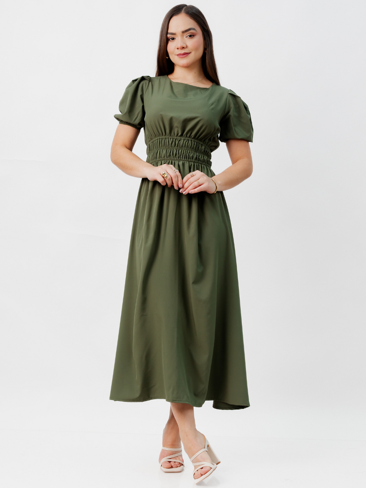 VESTIDO CASUAL LARGO THALIA VERDE