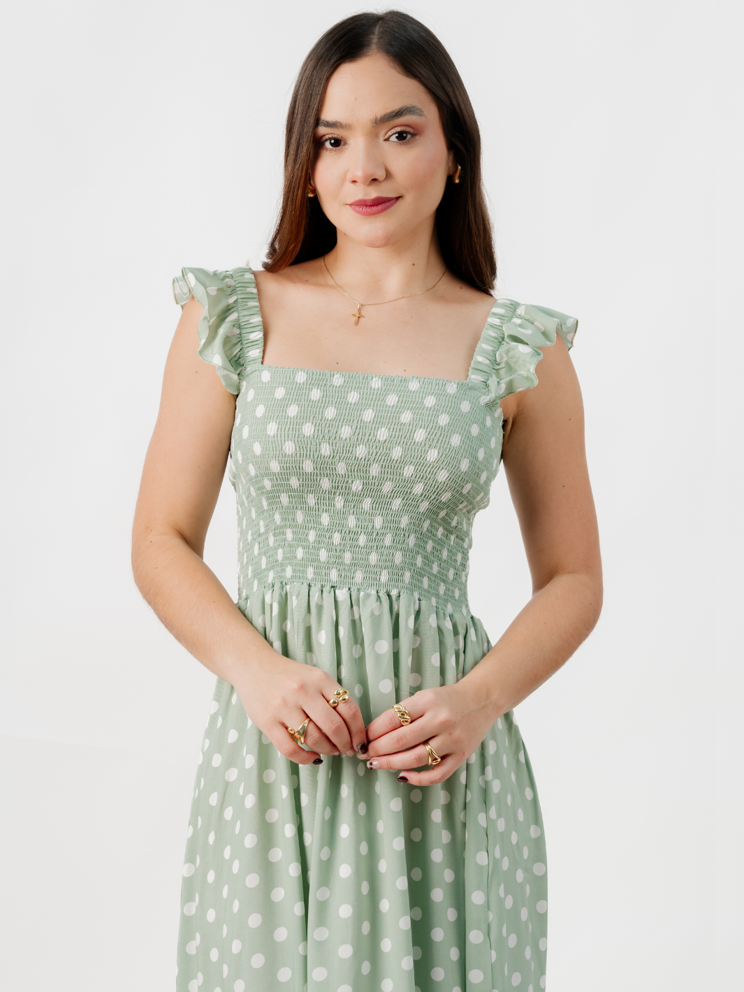 VESTIDO CASUAL LARGO SANDY MENTA