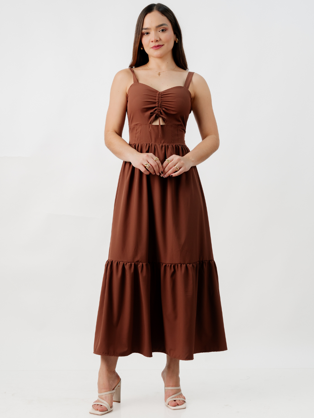 VESTIDO CASUAL LARGO EMILY CHOCOLATE