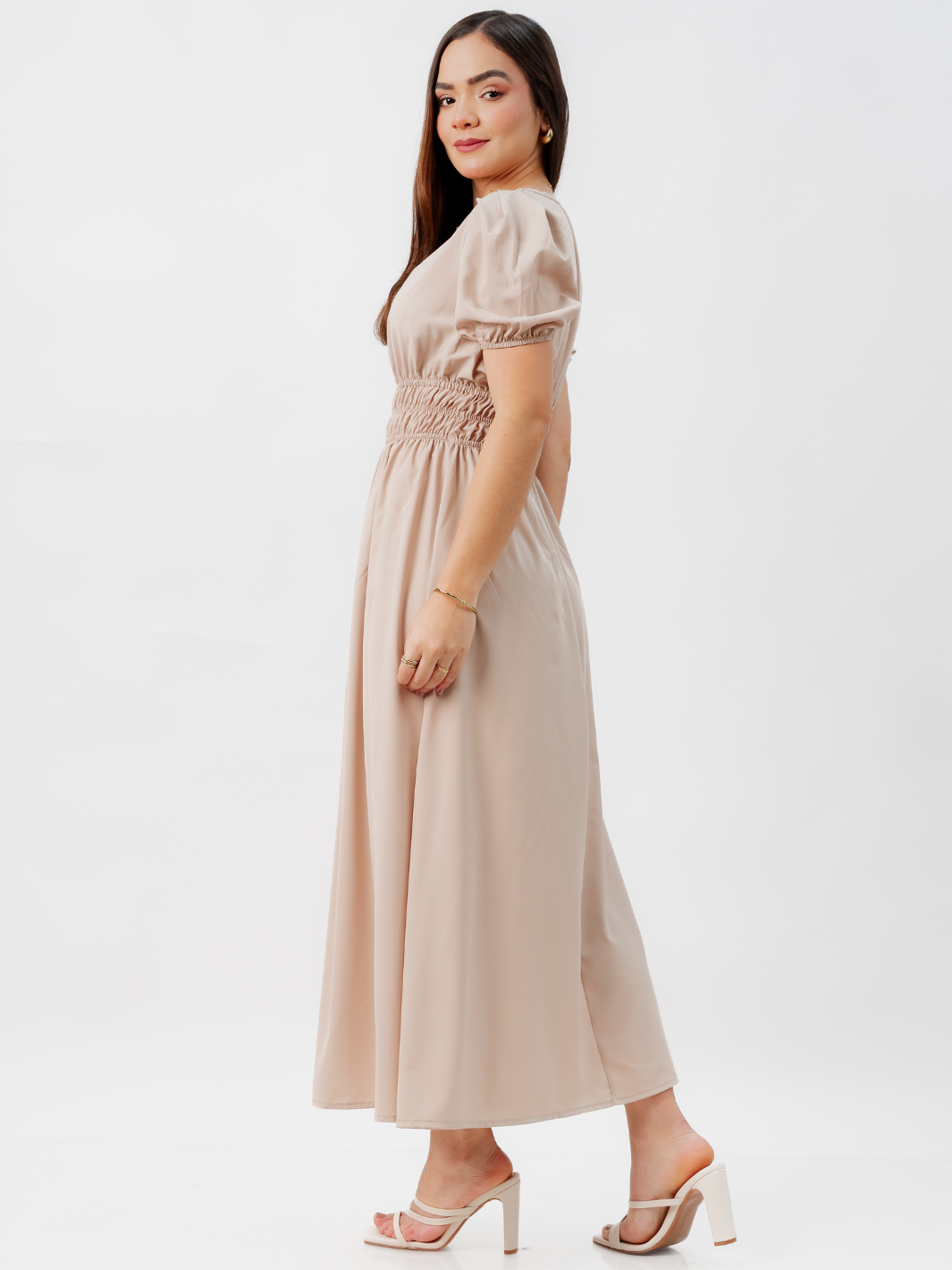 VESTIDO CASUAL LARGO THALIA NUDE
