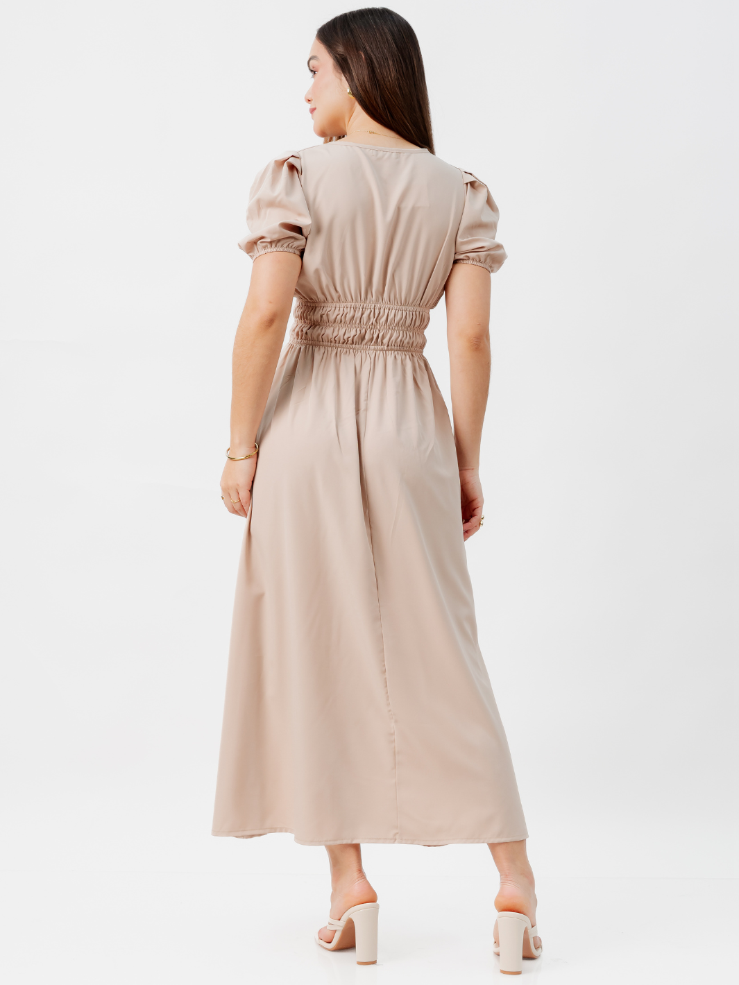VESTIDO CASUAL LARGO THALIA NUDE