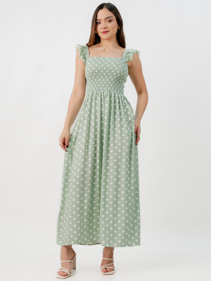 VESTIDO CASUAL LARGO SANDY MENTA