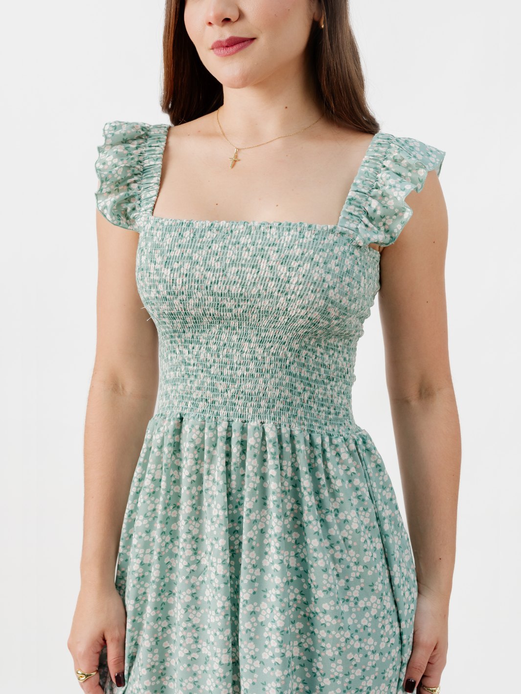 VESTIDO CASUAL LARGO SANDY CEMENTO