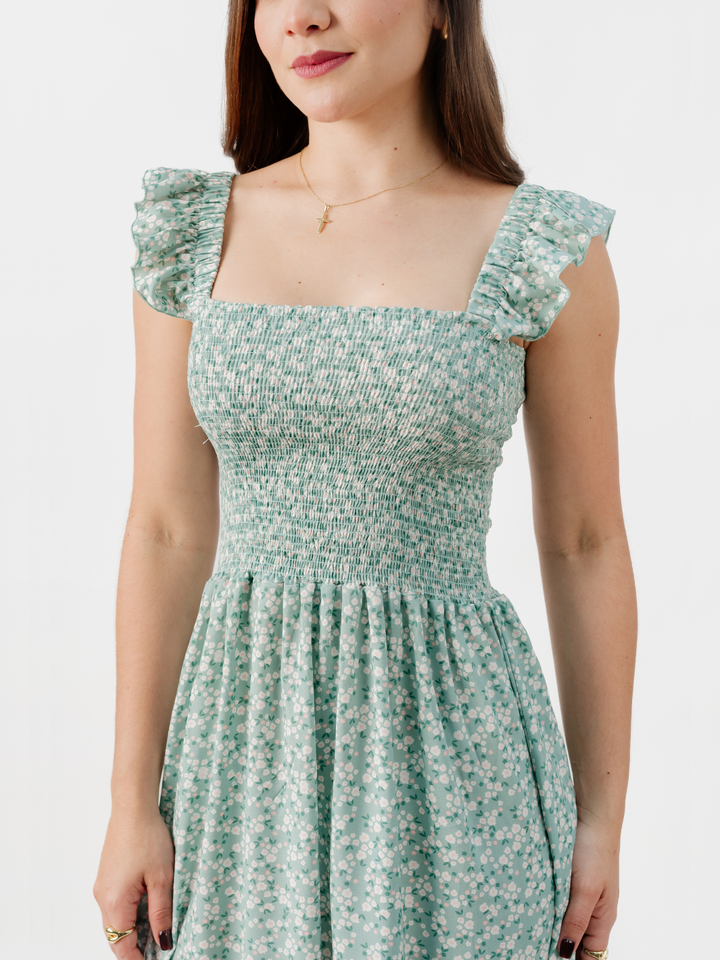 VESTIDO CASUAL LARGO SANDY CEMENTO