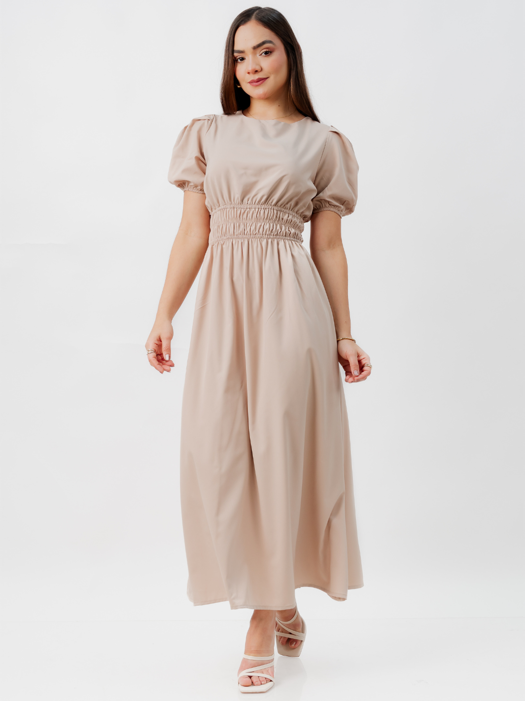 VESTIDO CASUAL LARGO THALIA NUDE