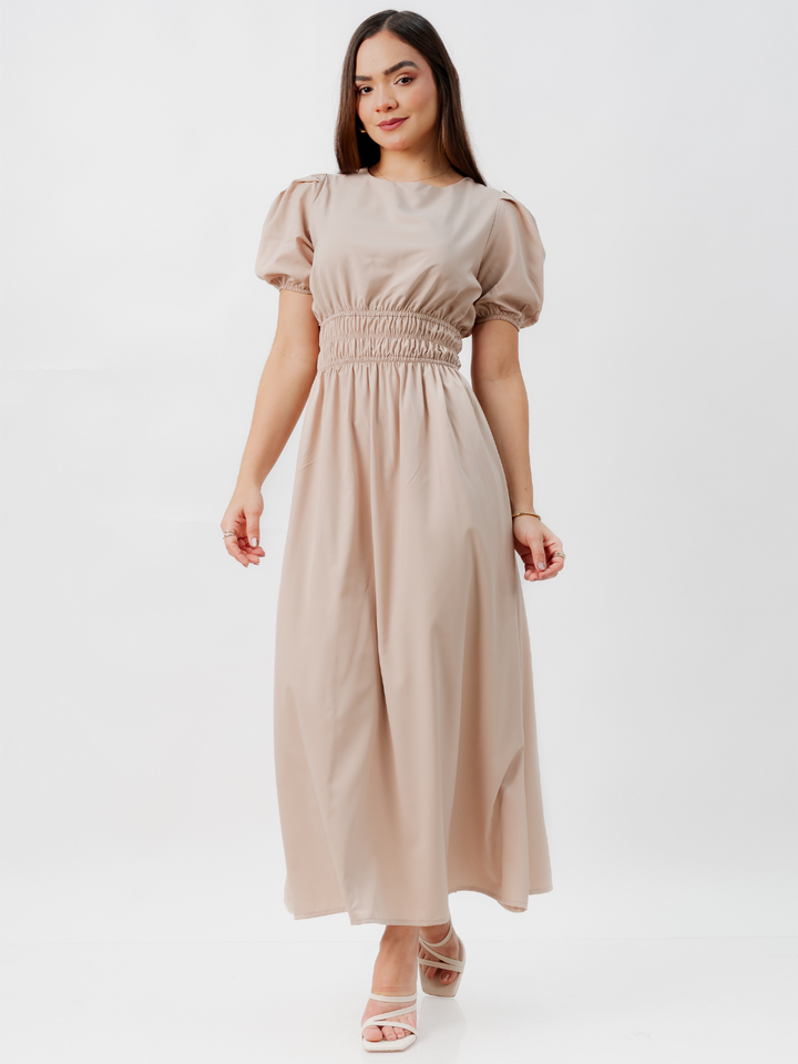 VESTIDO CASUAL LARGO THALIA NUDE