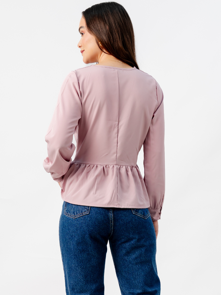 BLUSA PEPLUM MANGA LARGA BEATRIZ ROSA