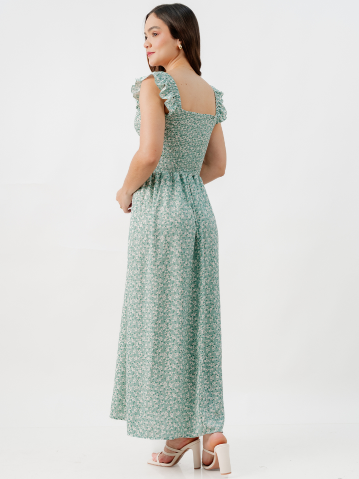 VESTIDO CASUAL LARGO SANDY CEMENTO