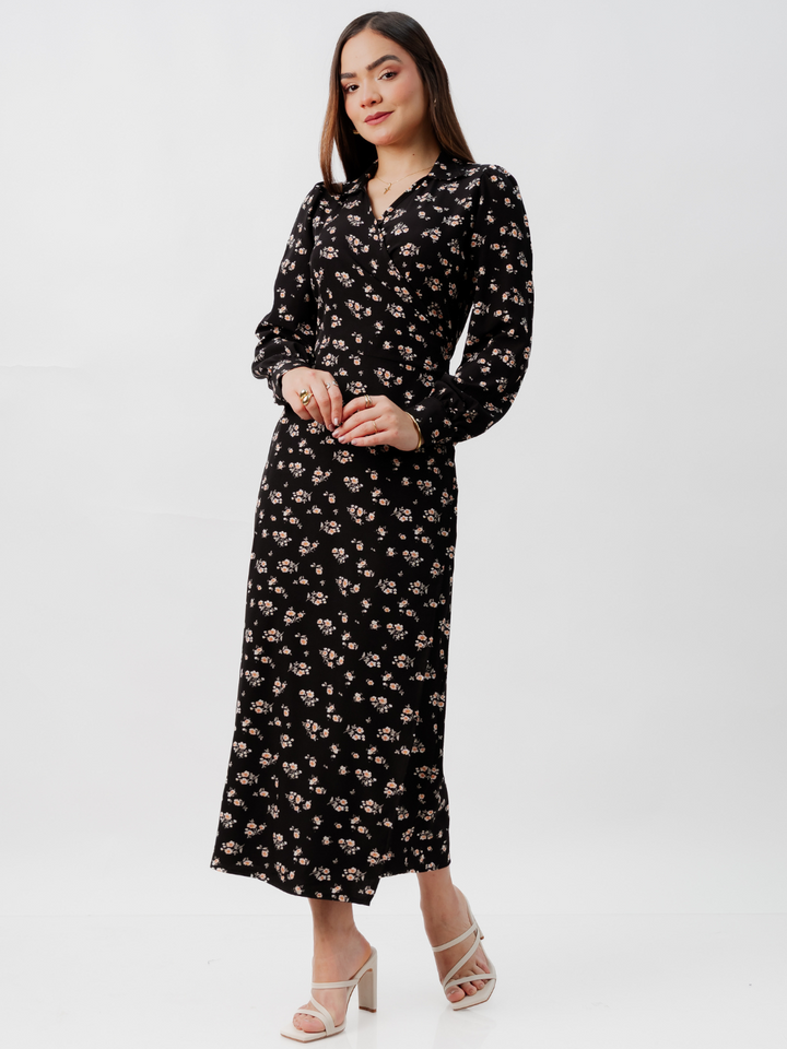 VESTIDO ENVOLVENTE RAYZA NEGRO