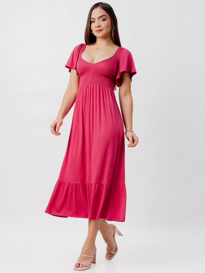 VESTIDO CASUAL DESIREE GRANATE