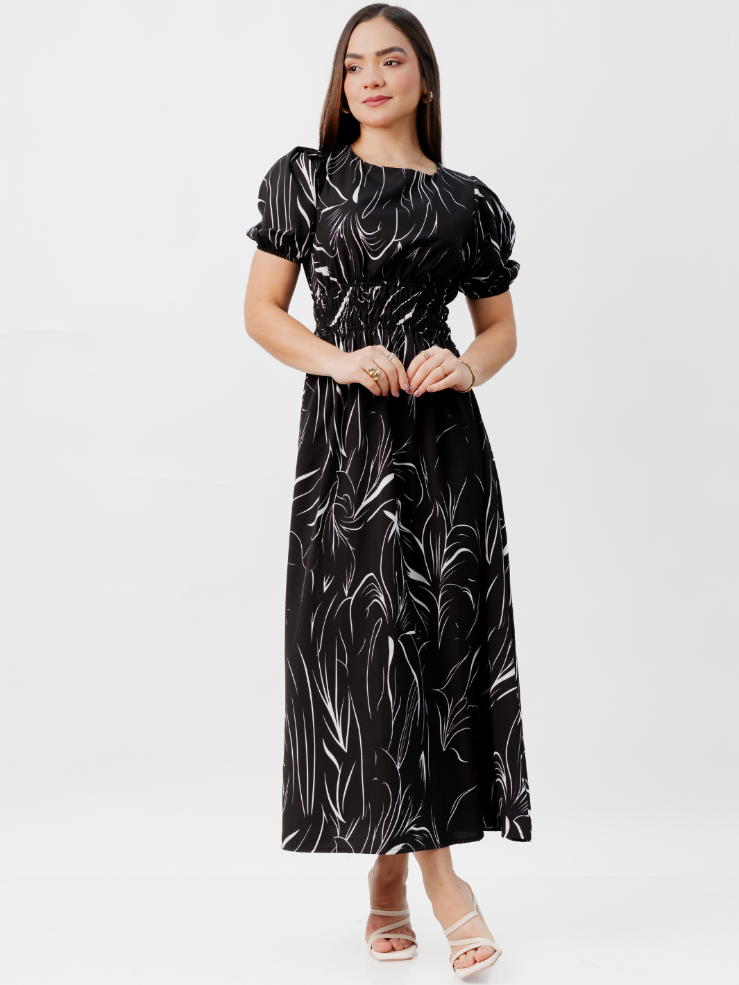 VESTIDO CASUAL LARGO THALIA NEGRO