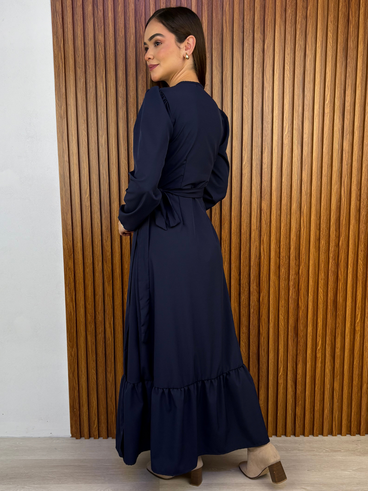 VESTIDO ENVOLVENTE SARA AZUL