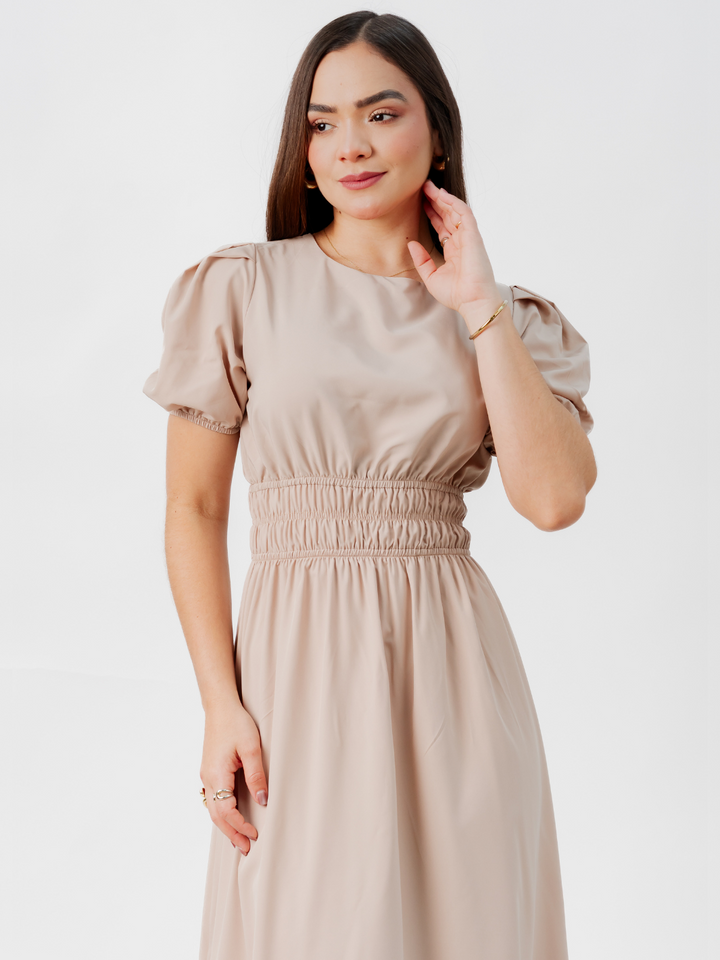 VESTIDO CASUAL LARGO THALIA NUDE