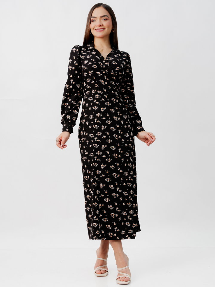 VESTIDO ENVOLVENTE RAYZA NEGRO