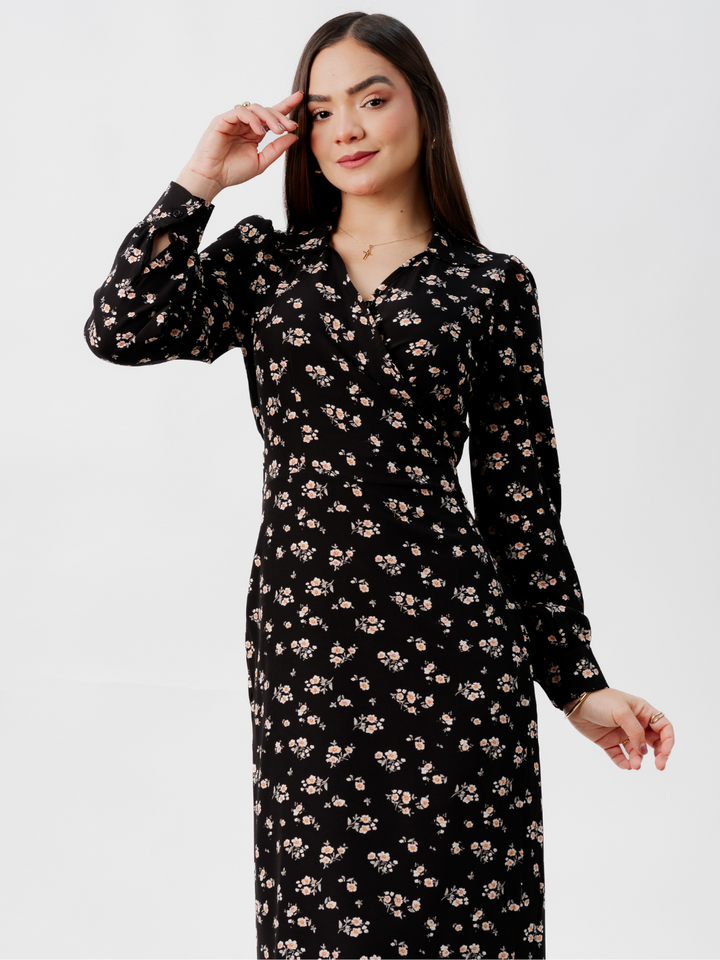 VESTIDO ENVOLVENTE RAYZA NEGRO