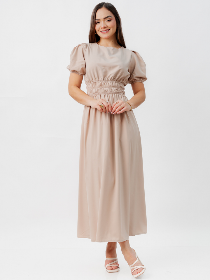 VESTIDO CASUAL LARGO THALIA NUDE