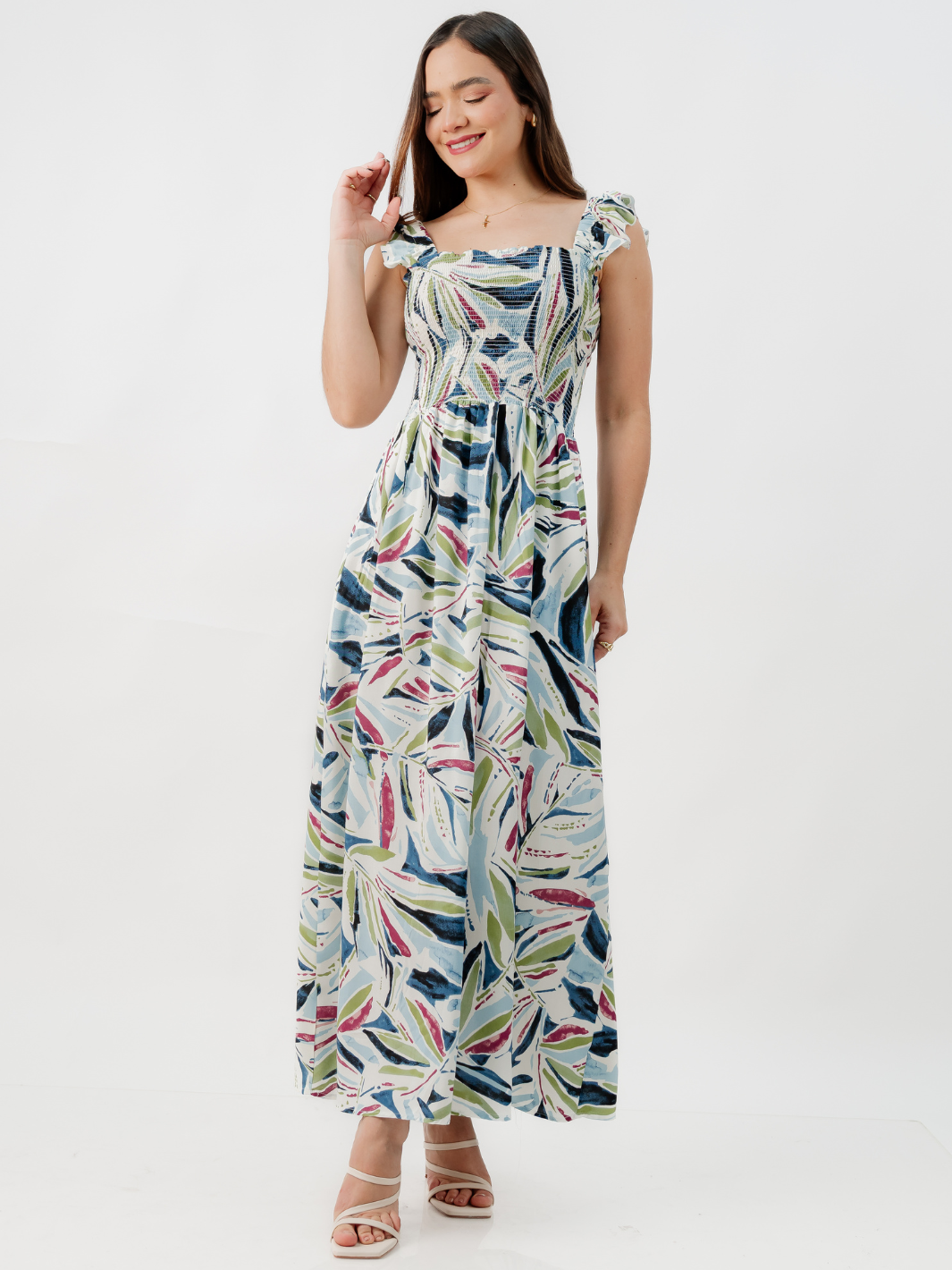 VESTIDO CASUAL LARGO SANDY PERLA