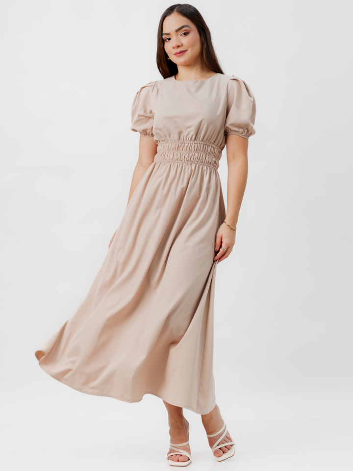 VESTIDO CASUAL LARGO THALIA NUDE