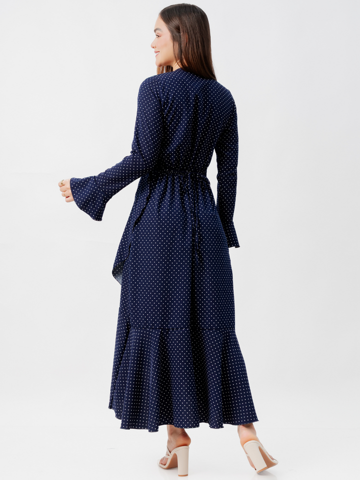 VESTIDO ENVOLVENTE MARIELLA AZUL