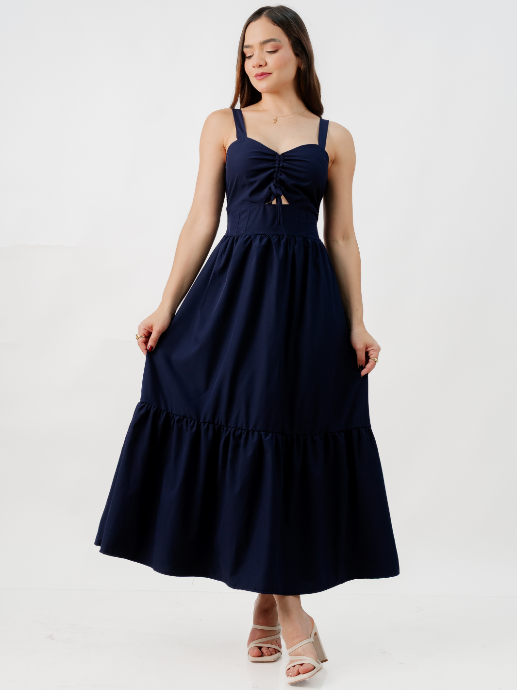 VESTIDO CASUAL LARGO EMILY AZUL
