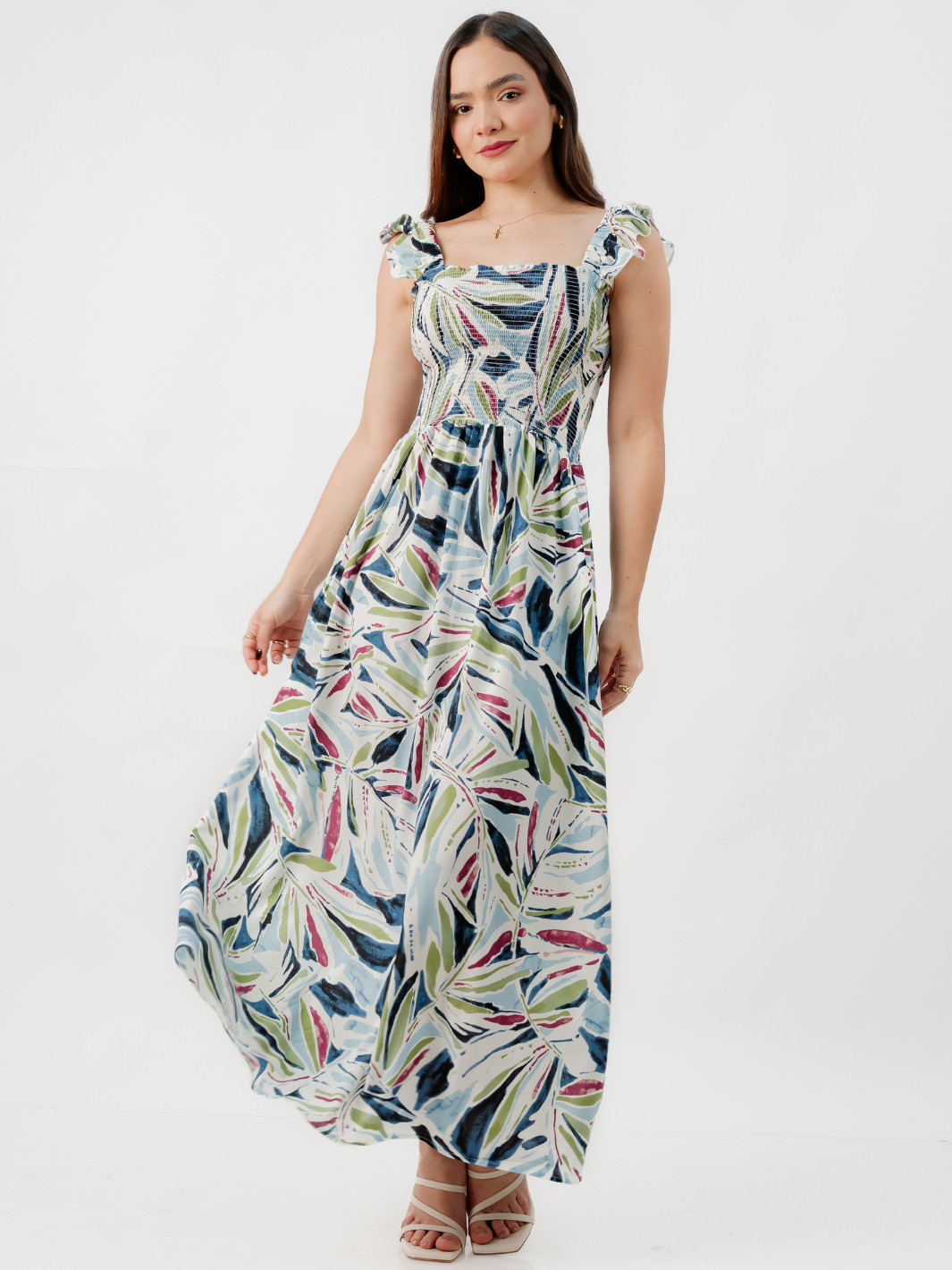 VESTIDO CASUAL LARGO SANDY PERLA