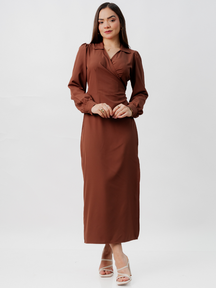 VESTIDO ENVOLVENTE RAYZA CHOCOLATE