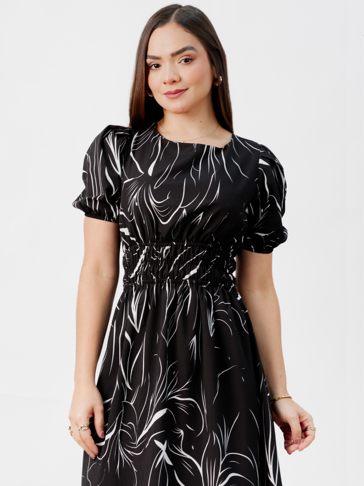 VESTIDO CASUAL LARGO THALIA NEGRO