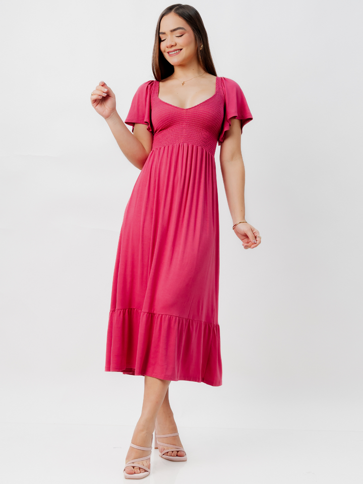 VESTIDO CASUAL DESIREE GRANATE